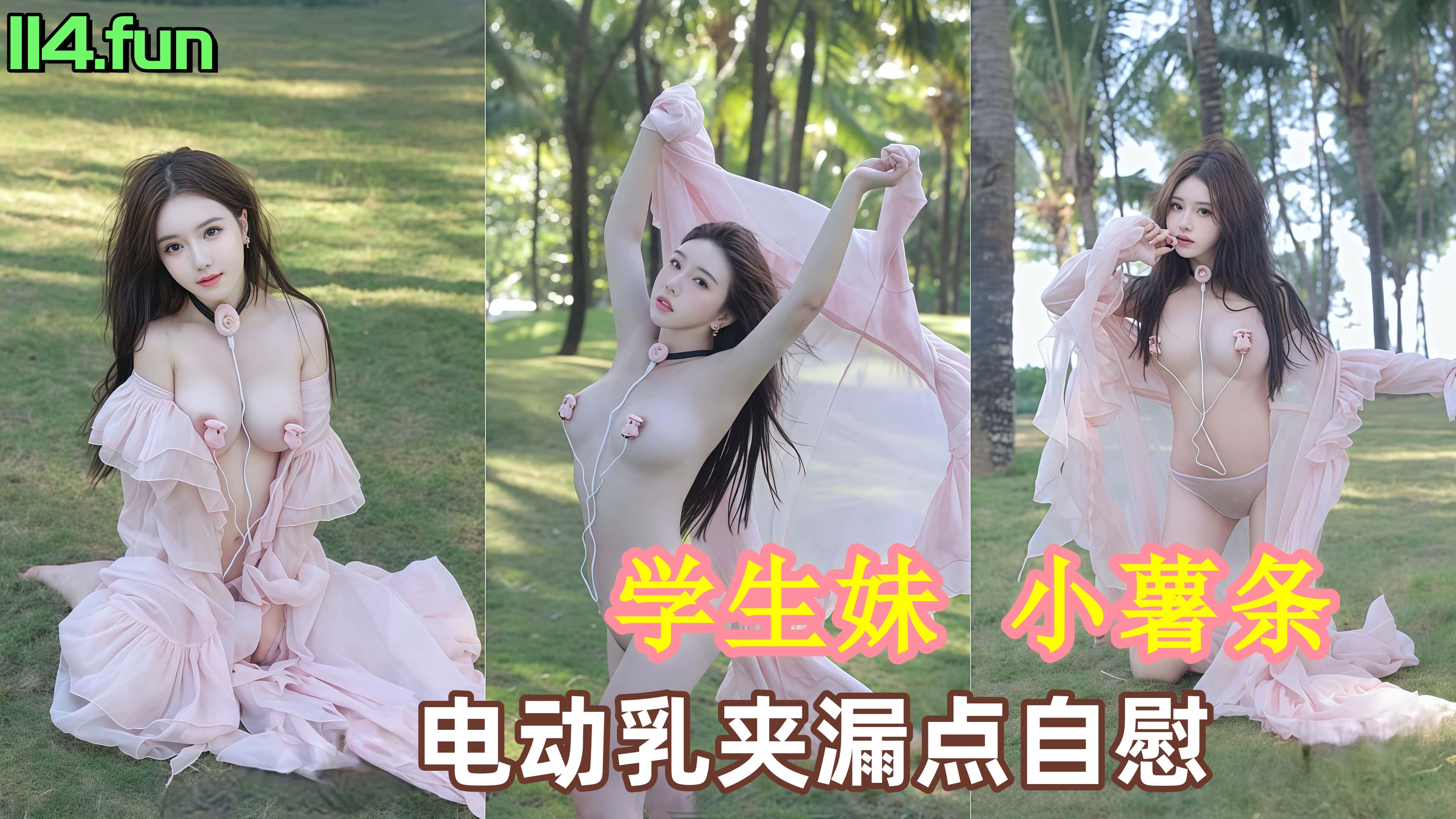 秀人网学生妹_小薯条_粉纱诱惑写真_电动乳夹漏点自慰_沙滩带狗链露出_诱惑十足